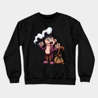 Rich Monkey Smoking A Joint Crewneck Sweatshirt